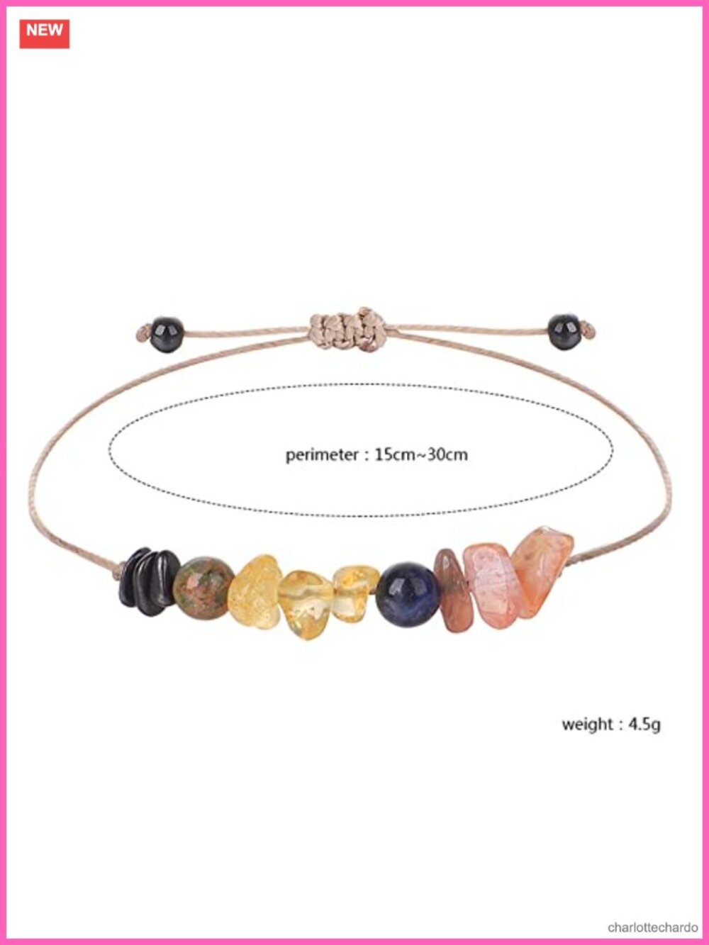 Chakra Crystal Beaded Bracelet Adjustable Stone Beads Braided String Yoga - Picture 4 of 4